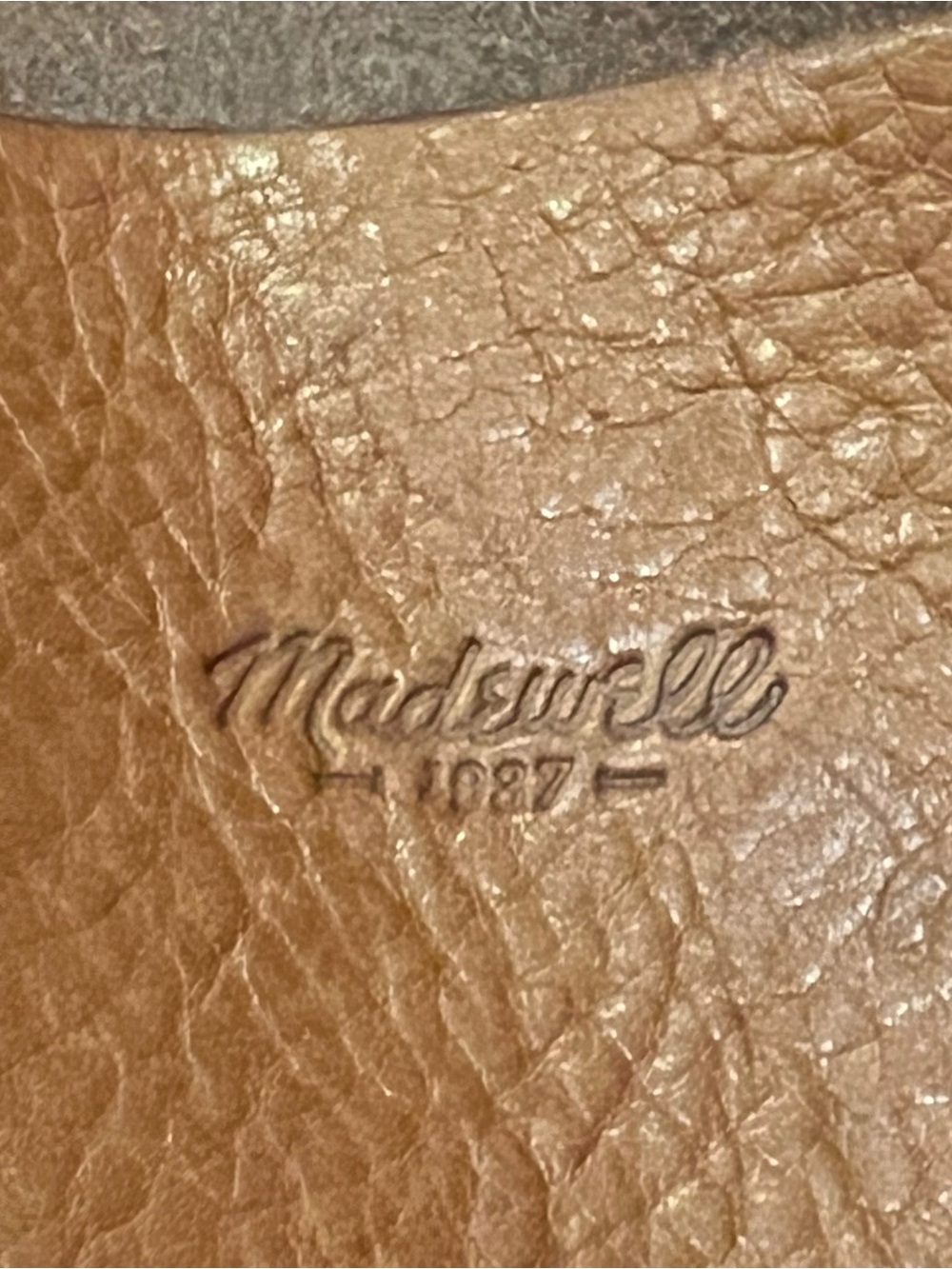 Madewell Structured Tan Leather Crossbody Satchel with Top Handle - Picture 6 of 7